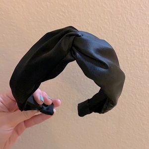 NWOT Black Satin Twist Scarf Headband